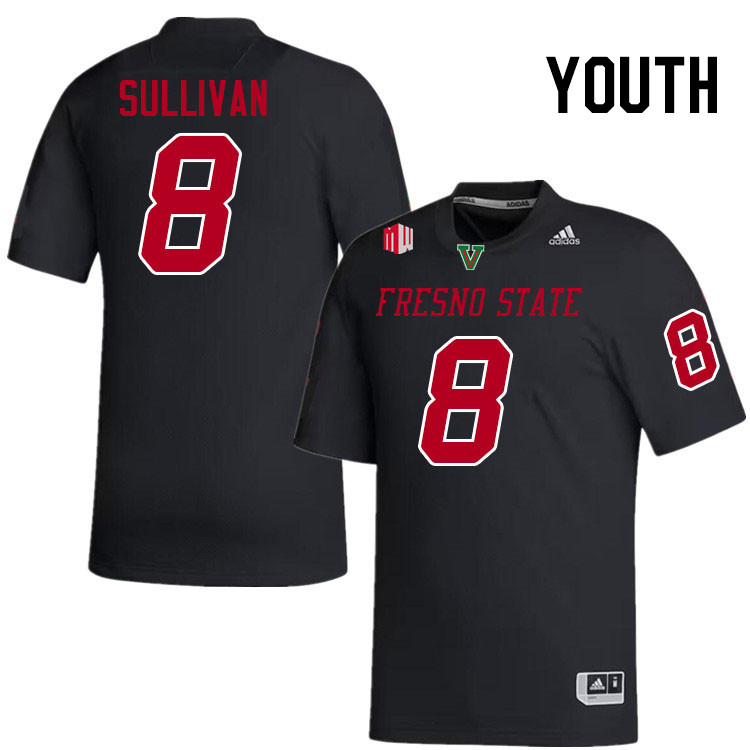 Youth #8 Antoine Sullivan Fresno State Bulldogs College Football Jerseys Stitched-Black